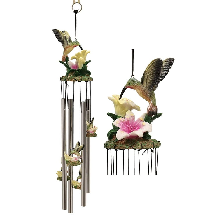 Ebros Beautiful Hummingbird with Nectarine Lily Flowers Wind Ebros Beautiful Hummingbird with Nectarine Lily Flowers Wind