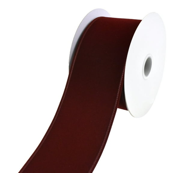 Christmas Velvet Wired Edge Ribbon, 2-1/2-Inch, 10-Yard - Burgundy