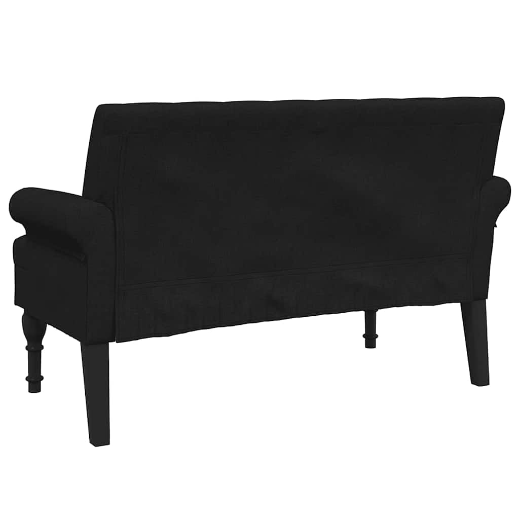 vidaXL 47” W Small Loveseat, Fabric Chesterfield Sofa, 2 Seater Couch for Living Room, Black