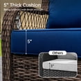 thumbnail image 2 of 6-Piece Wicker Patio Conversation Set with 5 in. Thick Blue Cushions, High Back Outdoor Swivel Rocker Chairs Set, 2 of 7