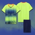 thumbnail image 2 of Odeerbi 4-14 Años Conjunto de Verano Para Niños de Atletismo Camiseta de Running de Secado Rápido Camiseta de Manga Corta Transpirable Camiseta de Manga Corta Con Degradado, 2 of 5