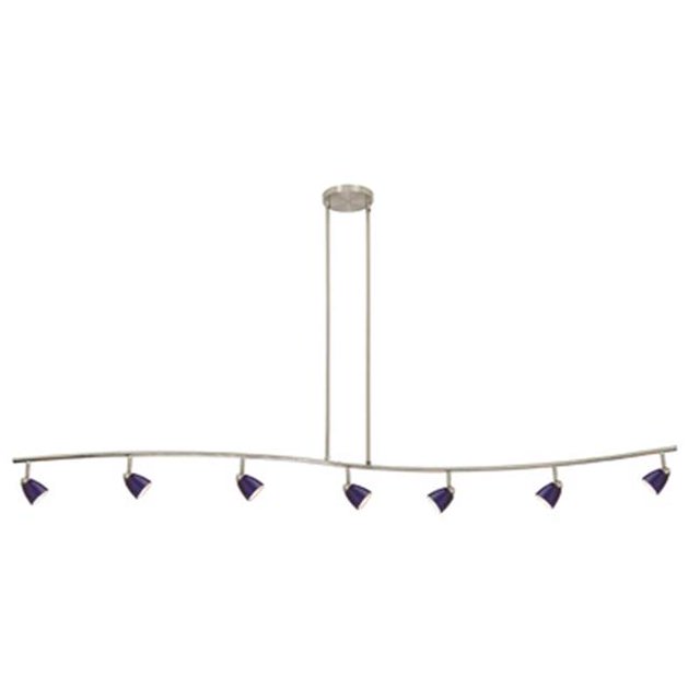 Cal Lighting 954-77L-DB-MBS Sevan-Light Serpentine Light, Bronze Foncé & Acier Brossé en Maille