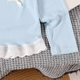 thumbnail image 7 of Emitonse Toddler Baby Girls T Shirts Girls' Cute Casual Bow Knotted Lace Edge Cardigan Top For Babies Long Sleeved Blue,Size 4-5 Years, 7 of 7
