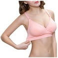 thumbnail image 4 of Penkiiy Women Nursing Bras Woman's Solid Color Ring Breast Feeding Comfortable Hollow Out Perspective Bra Underwear Pink Bras, 4 of 9