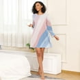 thumbnail image 4 of FORMRS Womens Long Sleeve Nightgowns Crew Neck Sleep Shirt Soft Pajamas Sizes S-3XL, Abstract Blue, 4 of 8