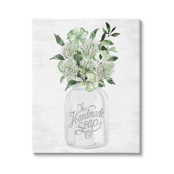 Stupell Industries Herbal Blooms in Jar Botanical & Floral Painting Gallery Wrapped Canvas Art Print Wall Art, 36 x 48