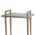 thumbnail image 4 of 22 Inch Accent Table, Agate Stone Top, Modern, Sleek Metal Frame, Bronze, 4 of 5