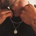 thumbnail image 4 of Men's Compass Pendant Necklace, Stylish Choker Chain for Casual or Holiday Wear, Perfect Jewelry Gift for Boys, 4 of 5