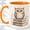 Orange, variant on Owl Book Stack Accent Mug, 11oz Ceramic Coffee Cup for Book Lovers