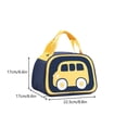 thumbnail image 3 of Lunch Bag for Women,Cute Car Printed Insulated Lunch Tote with Zipper & Handle | PU Leather Waterproof Lunch Box for Office Outdoor Picnic Camping and Study,Blue, 3 of 7