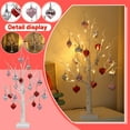 thumbnail image 3 of Lighted Birch Tree Valentine's Day Decoration, 23.6in White Valentine Tree with LED Lights & Heart Ornaments, USB Powered Romantic Tabletop Centerpiece, Wedding, Anniversary, Home, Romantic Gift, 3 of 7