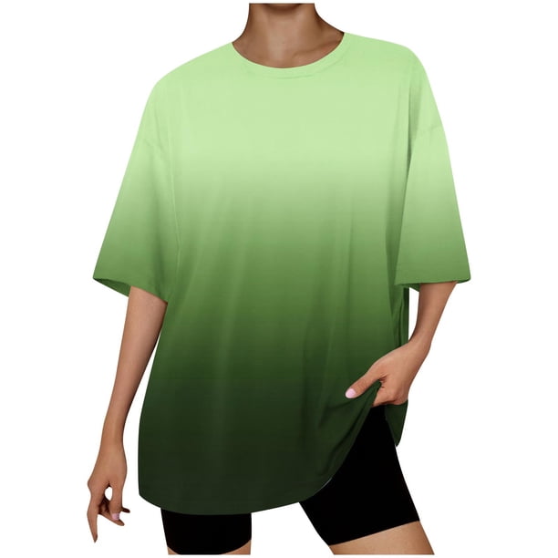 Camiseta Corta con Cuello Redondo Y Gota Del Hombro para las Mujeres