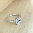 thumbnail image 2 of Bow Jewelry 14K White Gold Plated 1.87 Ct Excellent Radiant Cut Moissanite White Moissanites Rings - Stunning Women's Jewelry Wedding Rings - Ideal Moissanites Jewelry for Birthday Celebrations, 2 of 9