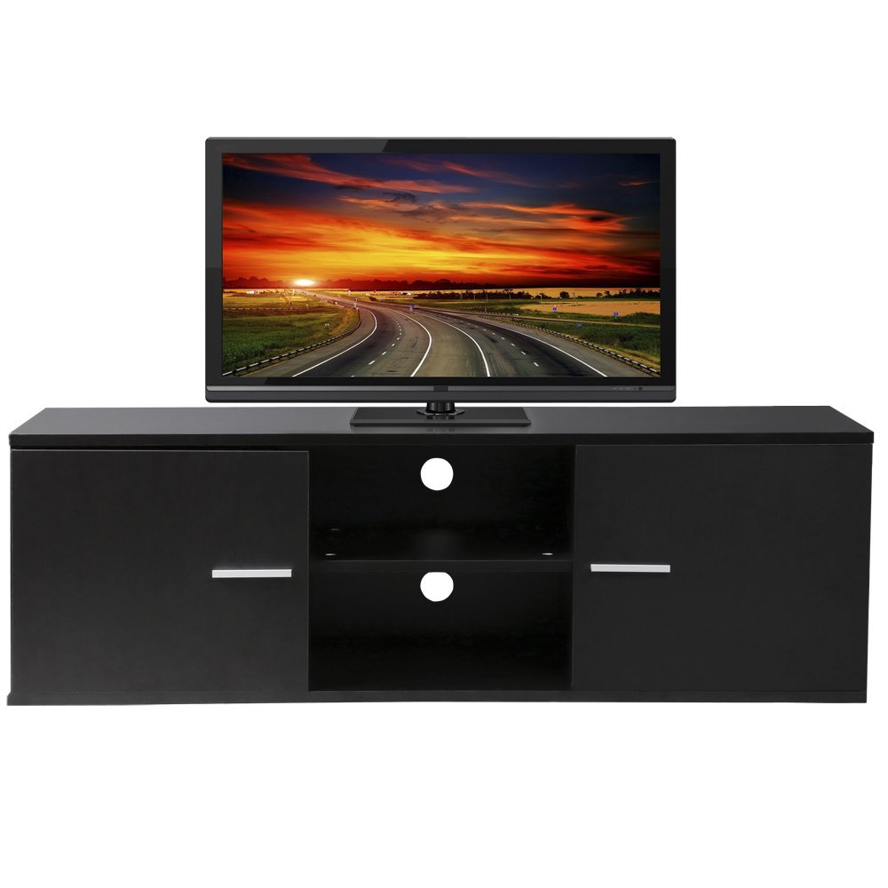 wood tv stand storage console, tv component bench, econ entertainment