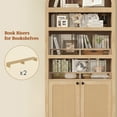 thumbnail image 5 of 81" Tall Arched Cabinets,Bookcase with storage,Mid-Century Modern 6-Tier Bookshelf with Door,2 Book Risers and Adjustable Shelves offering more storage space for Living Room,Kitchen,Home Office,Oak, 5 of 8