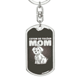 thumbnail image 5 of Cute White Dog Mom  Stainless Steel or 18k Gold Premium Swivel Dog Tag Keychain, 5 of 16