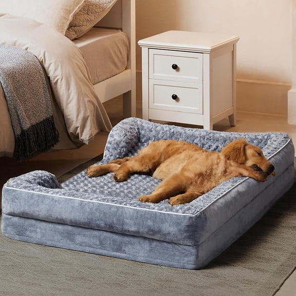 MY Orthopedic Dog Bed for Large Dogs, Washable Dog Couch Sofa Bed with Waterproof Lining & Non-Skid Bottom, Comfortable Pet Sleeping Bed