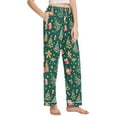 thumbnail image 2 of FORMRS Women's Pajama Pants with Pockets Soft Comfy Loungewear Sleep Bottom, Sizes S-2XL, Green Christmas Gingerbread, 2 of 8