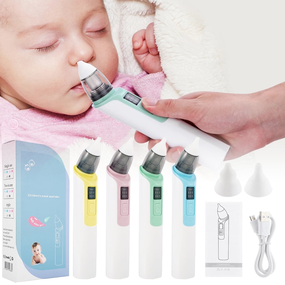 MTFun Baby Nasal Aspirator Rechargeable Strong Suction Nose Sucker with