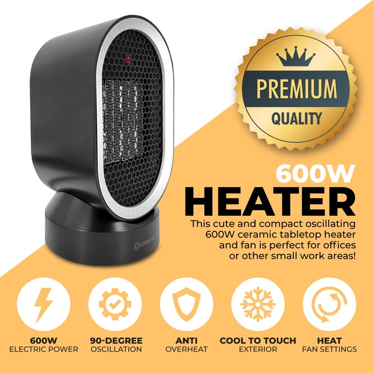 Warm-Living 600W Ceramic Tabletop Fan/Heater Combo, Blue - Walmart.com