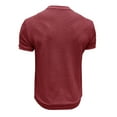thumbnail image 5 of Men's Summer Short Sleeve Knitted T-Shirt Comfortable Round Neck Ribbed Design Casual Sports Holiday Top Mens Work Shirts Summer Basic Tee Shirts, 5 of 6