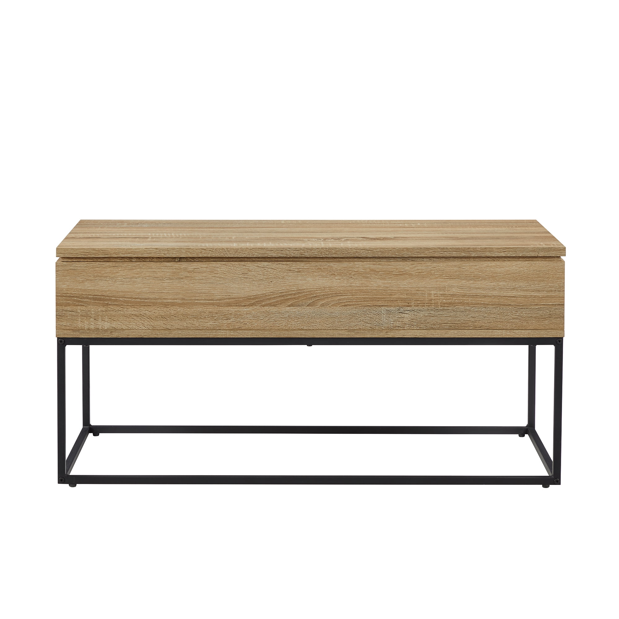 Walker Edison Modern Wood and Metal Lift-Top Coffee Table, Natural