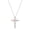White & Rose Gold, variant on Collection Round White Diamond Religious Cross Pendant for Women with 18 Inch Gold Chain (0.10 ctw, Color I-J, Clarity I1-I2) in 18K White & Yellow Gold