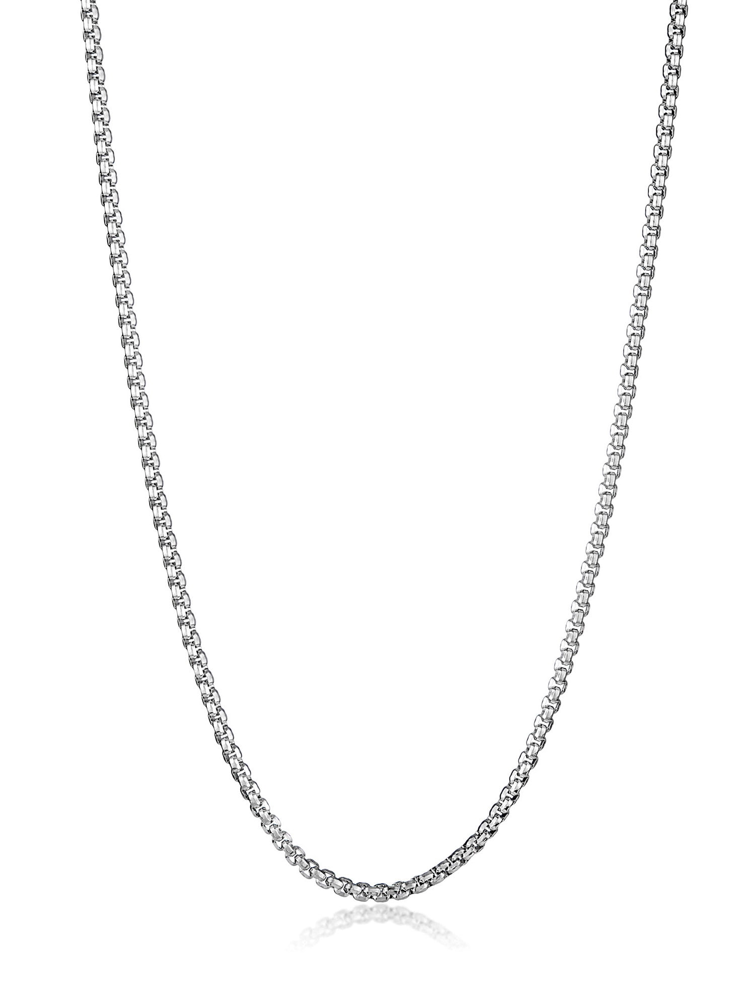 Crucible Polished Stainless Steel Box Chain Necklace (3.5mm) 30