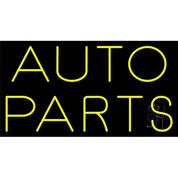 Auto Parts LED Neon Sign 13 x 24 - inches, Clear Edge Cut Acrylic Backing, with Dimmer - Bright and Premium built indoor LED Neon Sign for automotive store, and mall.