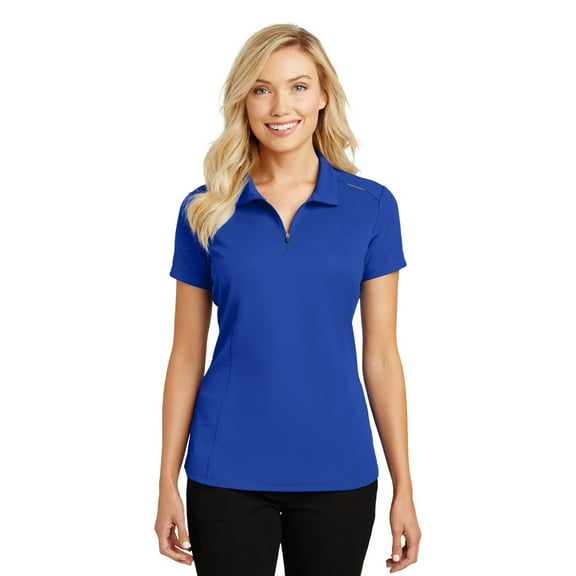 Port Authority Ladies Pinpoint Mesh Zip Polo. L580