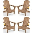 thumbnail image 2 of Folding Adirondack Chair 4 Pack, Weather-Resistant Plastic Patio Chairs with Cup Holders for Outdoor Use, 2 of 6