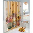 thumbnail image 5 of Thanksgiving Fall Shower Curtain Set ，Waterproof Fabric Shower Curtains Sunflowers Pumpkin Fall Plants Shower Curtains for Bathroom,Bathroom Decor 66"x72", 5 of 7