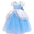 thumbnail image 6 of KAWELL Summer Custom Puff Sleeve Small Sequin Bow Mesh Dress Princess Dress 3-8 Years, 6 of 6