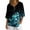 Black-B, variant on Womens 3/4 Length Sleeve Blouse V Neck Button Floral Print Pullover Tops Casual Loose Stylish Shirts (2XL, Blue-C)