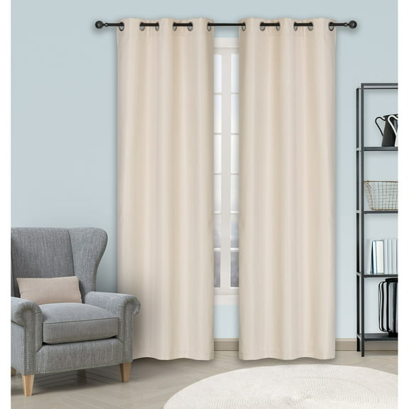 Safdie & Co. Curtain Blackout Textured 84"L in Ivory (Set of 2)