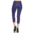 thumbnail image 3 of Women's Comfy Stretchy Slim Fit Cropped Pockets Button Solid Capri Pants S-3XL, 3 of 3