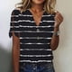 thumbnail image 1 of Fiudx Ofertas y Liquidaciones Blusa de Manga Corta de Verano con Cuello En V para Mujer, Sexy, Informal, con Estampado Regular, 1 of 5