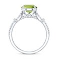 thumbnail image 2 of Rosec Jewels Natural Peridot Engagement Ring 2 Carat - AAA Grade - Split Shank Ring for Women - with Jewelry Box, 14K White Gold, US 4.00, 2 of 8