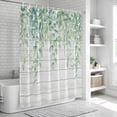 thumbnail image 5 of Eucalyptus Leaves Shower Curtain Set - 48" x 72" Washable Bathtub Curtain with 12 Hooks, Sage Green Summer Botanical Weeping Wooden Waterproof Fabric Stall Shower Curtains for Bathroom/Bathtub Décor, 5 of 6