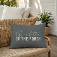 thumbnail image 5 of Creative Products Life is Better On the Porch Grey and White 14x20 Indoor / Outdoor Pillow, 5 of 8