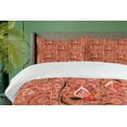 thumbnail image 4 of Ambesonne Peach Duvet Cover Set, Floral Vibrant Drawing, King, Peach Orange Black, 4 of 6