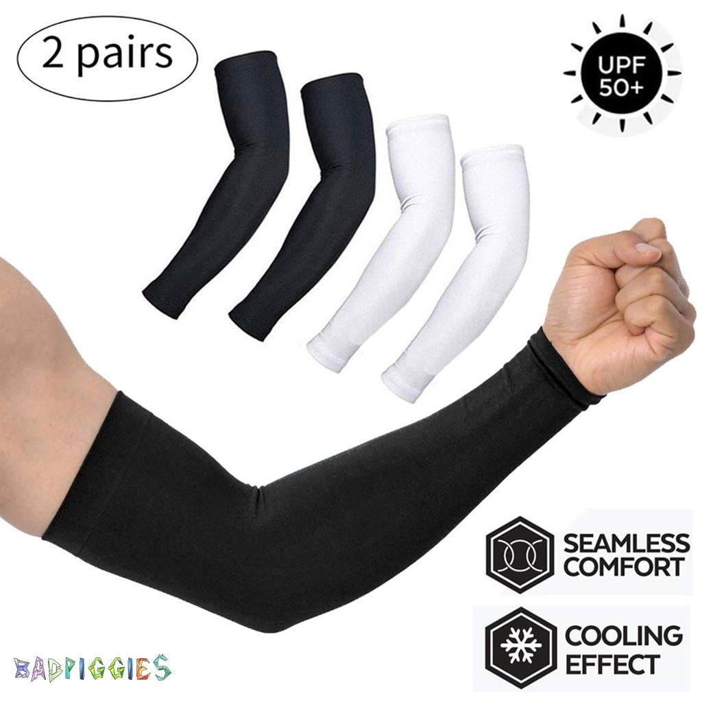 Cooling Arm Sleeves Cover UV Sun Protection Basketball Outdoor Sport Solid Color 