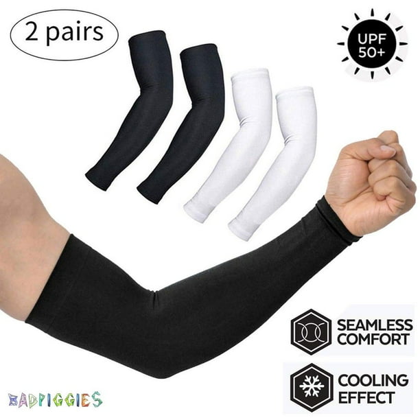 BadPiggies 2 Pairs UV Protection Cooling Arm Sleeves, UPF 50+ Men