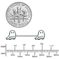 thumbnail image 4 of Body Candy 14G Womens Piercing Stainless Steel 2Pc Glow in the Dark Boo Ghost Nipple Ring Set 9/16, 4 of 8