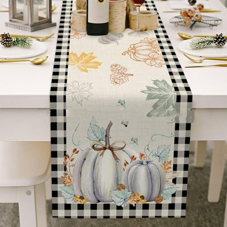 

Thanksgiving Dining Table Runner Pumpkin Maple Leaf Wedding Country Decor Table Runner for Dining Table Christmas Decoration