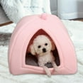 thumbnail image 3 of DOLITY 2x Soft Cave Pet Bed Dog Tent Self-Heating Washable Non-Slip Nest Cat Warm House Pink S Gray L, 3 of 8