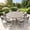 Graywood Table-Wheat Cushion, variant on Vicllax 5 Pieces Outdoor Patio Dining Set, 41" Black Round Table and 4 Rattan Chairs with Soft Wheat Cushions