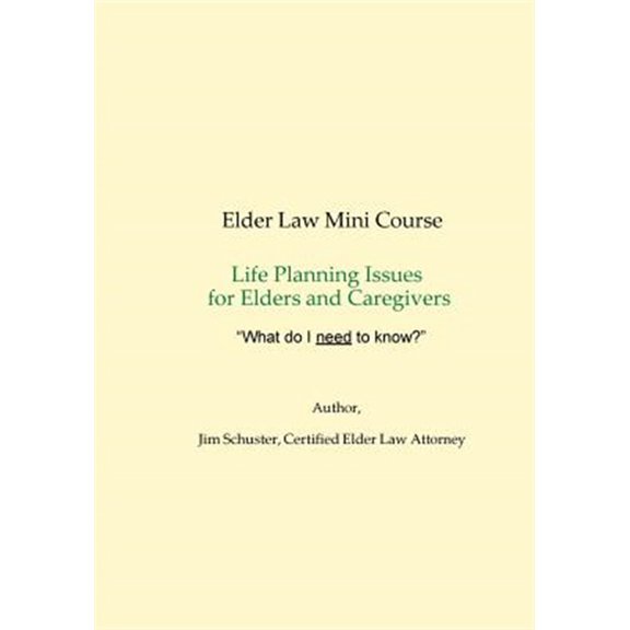 Pre-Owned Elder Law Mini-Course 2018
