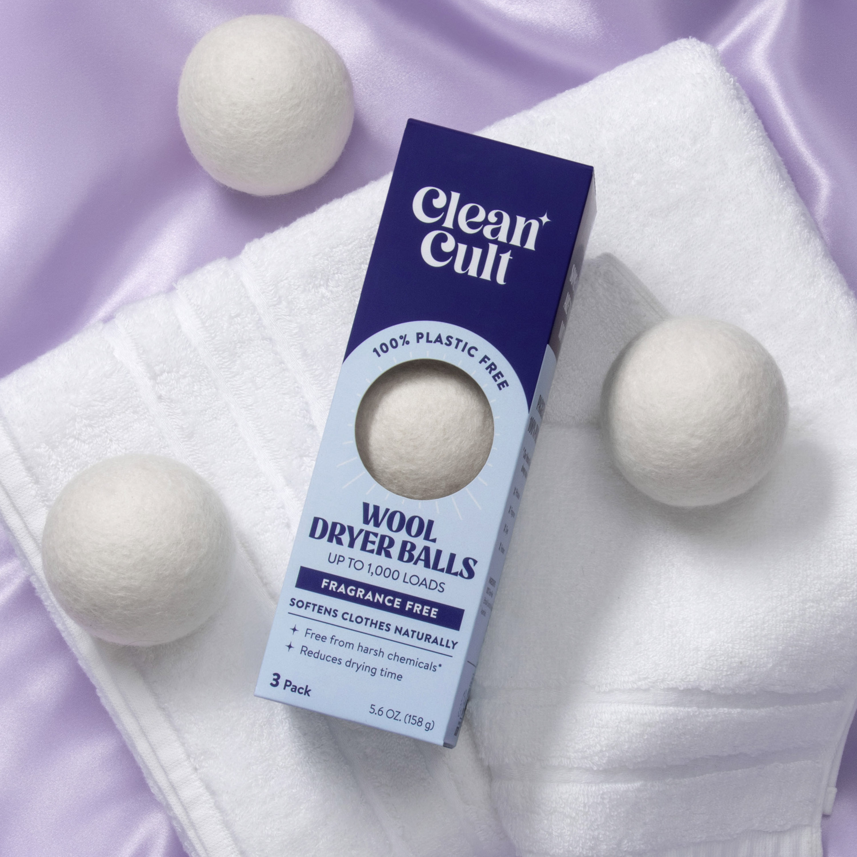 Cleancult Dryer Balls, Organic Wool, Reusable, Reduces Wrinkles, Unscented, 3 Count - image 6 of 7