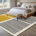 thumbnail image 4 of Area Rug for Living Room, Yellow Non-Slip Indoor Large Carpet for Bedroom/Dining Room, Modern Painting Farmhouse Striped Abstract Art Washable Low-Profile Rectangle Floor Runner Rugs - 6 x 9 Ft, 4 of 8